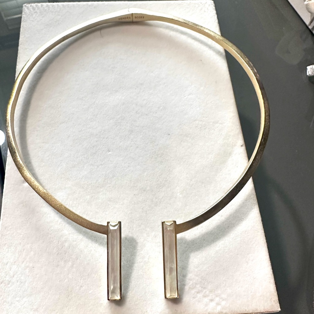 Kendra Scott Brass Choker Necklace with Iridescent stones